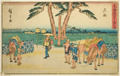 Ishibe, from the series Fifty-three Stations of the Tokaido, also known as the Gyosho Tokaido