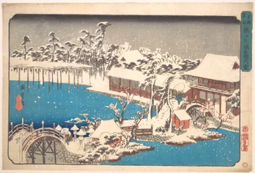 Snow in the Precincts of Kameido Tenmangu Shrine