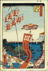 Kanasugi Bridge and Shibaura. One Hundred Famous Views of Edo