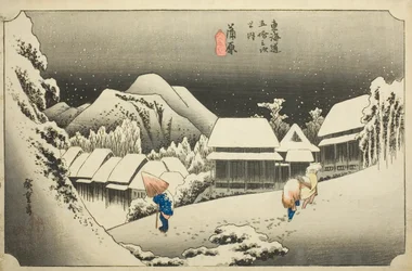 Kanbara: Evening Snow, from the series "Fifty-three Stations of the Tokaido"