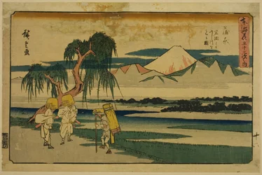 Kanbara: View of the Fuji River from Iwafuchi (from the series "Fifty-three Stations of the Tokaido")