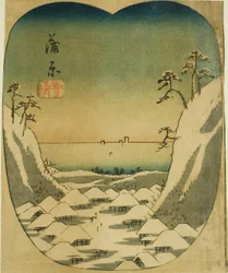 Kanbara, section of sheet no. 4 from the series "Cutouts of the Fifty-three Stations"