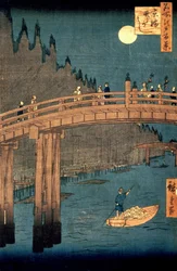 Kyoto Bridge by Moonlight, from the series “100 Views of Famous Places in Edo”, published 1855