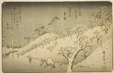 Lingering Snow at Asukayama, from the series Eight Views in the Environs of Edo