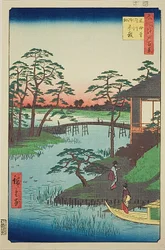 Mokubo Temple, Uchigawa Inlet, Gozensaihata, No.92 from the series "One Hundred Famous Views of Edo"