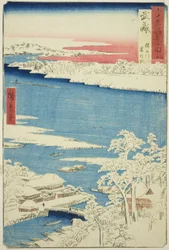 Musashi Province: Morning after Snow on the Sumida River, from the series "Famous Places in the Sixty-odd Provinces"