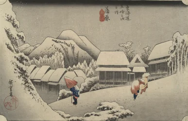 Night Snow at Kanbara, from the series Fifty-three Stations of the Tōkaidō