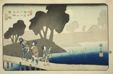No. 37: Miyanokoshi, from the series "Sixty-nine Stations of the Kisokaido"