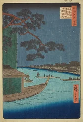 Pine of Success and Oumayagashi, Asakusa River, No.61 from the series "One Hundred Famous Views of Edo"