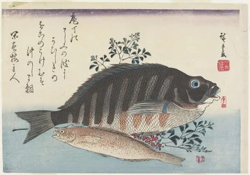 Sea Bream, Sweetfish and Nandina Branches