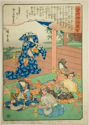 Sukenari (Soga no Juro) Dancing Before Suketsune, from the series "Illustrated Tale of the Soga Brothers"