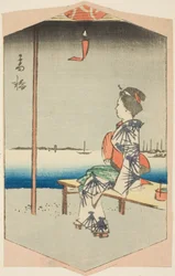 Takanawa, Section of a Sheet from the Series "Cutout Pictures of Famous Places in Edo"
