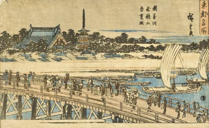 The Asakusa River, Kinryūzan Temple, and Azuma Bridge