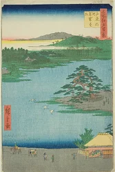 The Robe-hanging Pine at Senzoku Pond, No.110 from the series "One Hundred Famous Views of Edo"