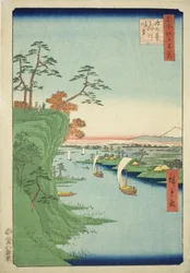 View of Konodai and the Tone River, from the series "One Hundred Famous Views of Edo"