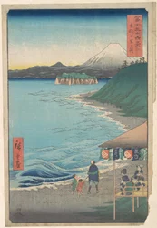View of Mount Fuji from Seven-ri Beach, Province of Sagami (Sōshū: Shichi-ri ga hama), from the series Thirty-six Views of Mount Fuji (Fugaku sanjūrokkei)