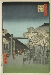 Yoshiwara Licensed Quarters at Dawn (Kakuchu shinonome), from the series "One Hundred Famous Views of Edo (Meisho Edo hyakkei)"