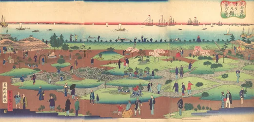 Illustration of the Front Garden of the Tsukiji Hotel in the Eastern Capital Toto