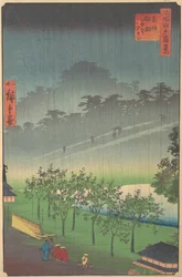 Evening View of Kiribata in Rain at Akasaka