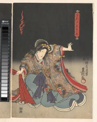 Actor as Woman Pulling a Red Cloth