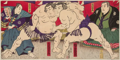 Wrestling Match Umegatani Rodachi vs Kimura Shonosuke