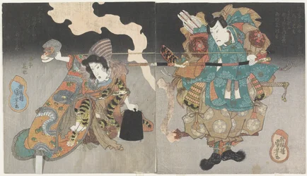 Warrior and Woman with Monkey Mask, c. 1843-1847