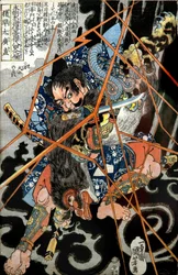 I no Hayata Hironao Series: One of the Eight Hundred Heroes of the Water Margin of Our Country (Honchō Suikoden gōketsu happyakunin no hitori), c.1830-31