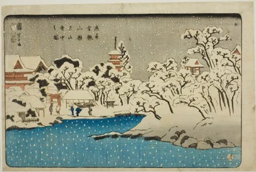 Snow on Benten Hill at Kinryuzan Temple in Asakusa