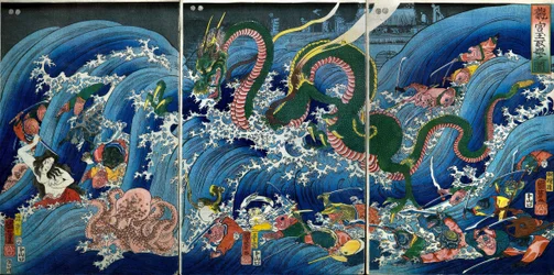 Tamatori-hime Stealing the Sacred Jewel from the Dragon Palace