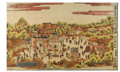 Perspective Picture of the Hachiman Shrine by Fukagawa River
