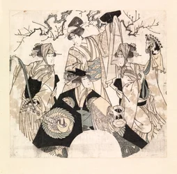 Actors Performing Stage Dance of the Four Onnagatas