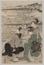 Man and Two Women at the Sea Shore, 1769-1825