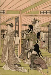 The Parlor of a Brothel in the Pleasure Quarters
