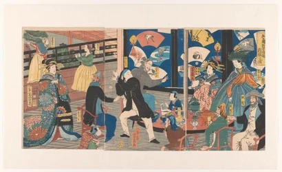 Foreigners During a Drinking Party at the Gankiro Teahouse
