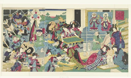 The Seven Gods of Fortune Raising Silkworms