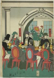 Foreigners from Five Nations at a Banquet