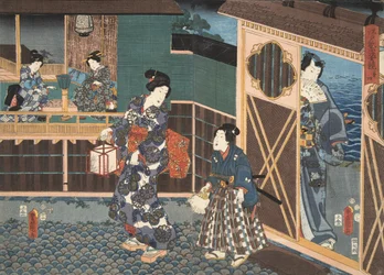 Scene from Tale of Genji by Murasaki Shibuku, c. 1860