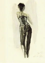 Elegant Corset Sketch