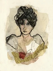 Pensive Woman with Gold