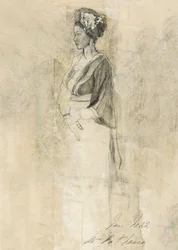 Serene Woman Profile Sketch