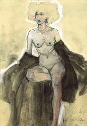 Thoughtful Nude Woman