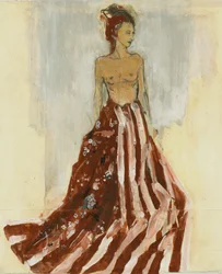 Woman in Flowing Skirt