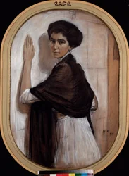 Portrait of Countess Sofia Olsuphyeva. Work by Valentin Alexandrovich Serov, pastel and sanguine on cardboard