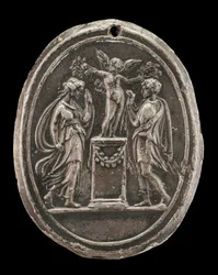 Cupid Crowning Two Lovers