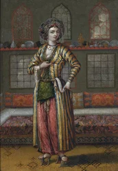 A Noble Lady of Constantinople Wearing Hammam Shoes