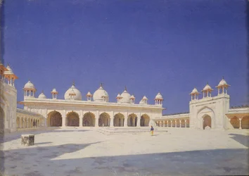 The Pearl Mosque Moti Masjid in Red Fort of Agra, 1874-1876