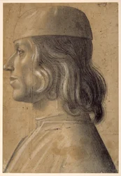 Bust-Length Portrait of a Man in Profile to Left, Wearing a Cap