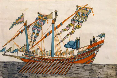 Miniature from the Memorie Turchesche Depicting a Turkish Flagship