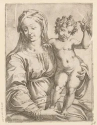 Mary with Child and a Bird