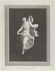 A Partly Nude Bacchante Stepping Forward and Holding Ends of Her Drapery